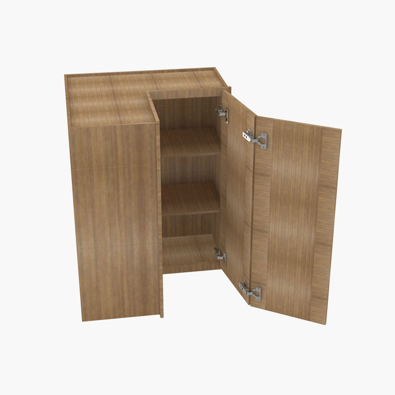 AR-WSQ2442 24 Inch Easy Reach Wall Corner Cabinet | Woodland Brown Shaker - image 1