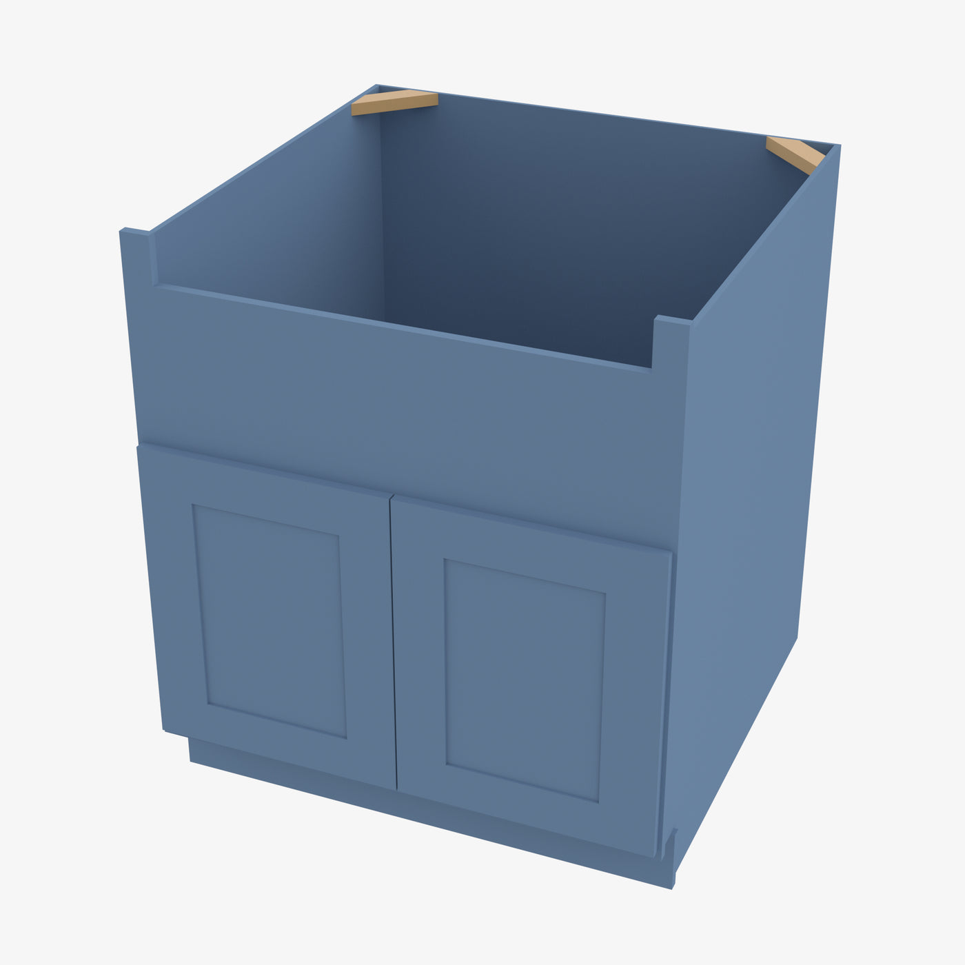 AX-FSB36B Double Door 36 Inch Farmhouse Sink Base Cabinet | Xterra Blue Shaker