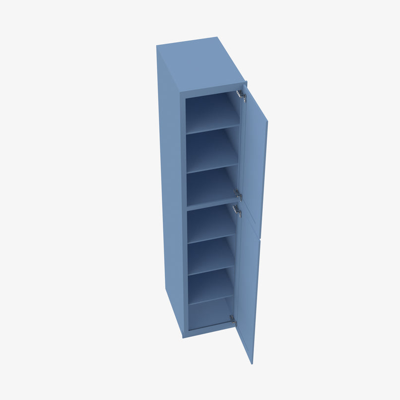 AX-WP1590 Double Door 15 Inch Tall Wall Pantry Cabinet | Xterra Blue Shaker - image 2