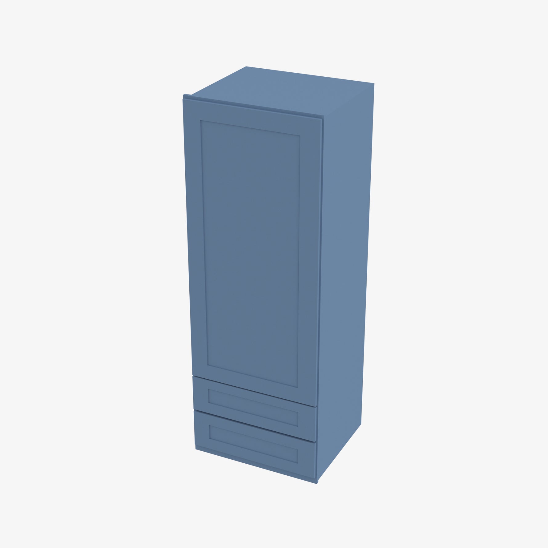 AX-W2D1860 Single Door Cabinets 18 Inch Wall Cabinet With 2 Built-In Drawers | XTerra Blue Shaker - image 3