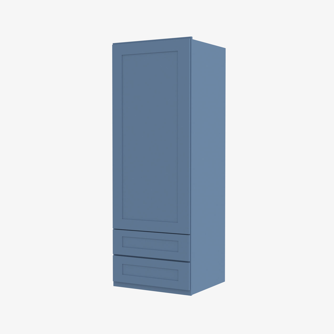 AX-W2D1848 Single Door Cabinets 18 Inch Wall Cabinet With 2 Built-In Drawers | XTerra Blue Shaker