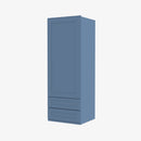 AX-W2D1854 Single Door Cabinets 18 Inch Wall Cabinet With 2 Built-In Drawers | XTerra Blue Shaker - image 4