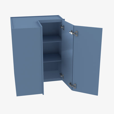 AX-WSQ2430 24 Inch Easy Reach Wall Corner Cabinet | XTerra Blue Shaker - image 1