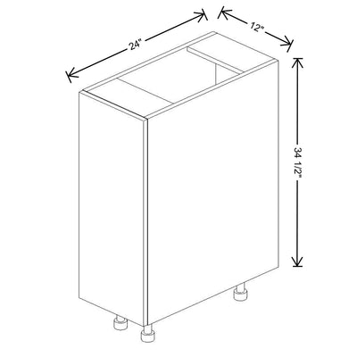 Fabuwood Illume Catalina Bianco Gloss 12" W X 34 1/2" H X 24" D Full Height Single Door Base Cabinet - image 1