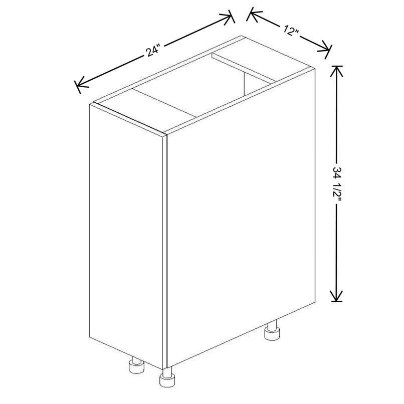 Fabuwood Illume Catalina Bianco Matte 12" W x 34 1/2" H x 24" D Full Height Single Door Base Cabinet - image 1