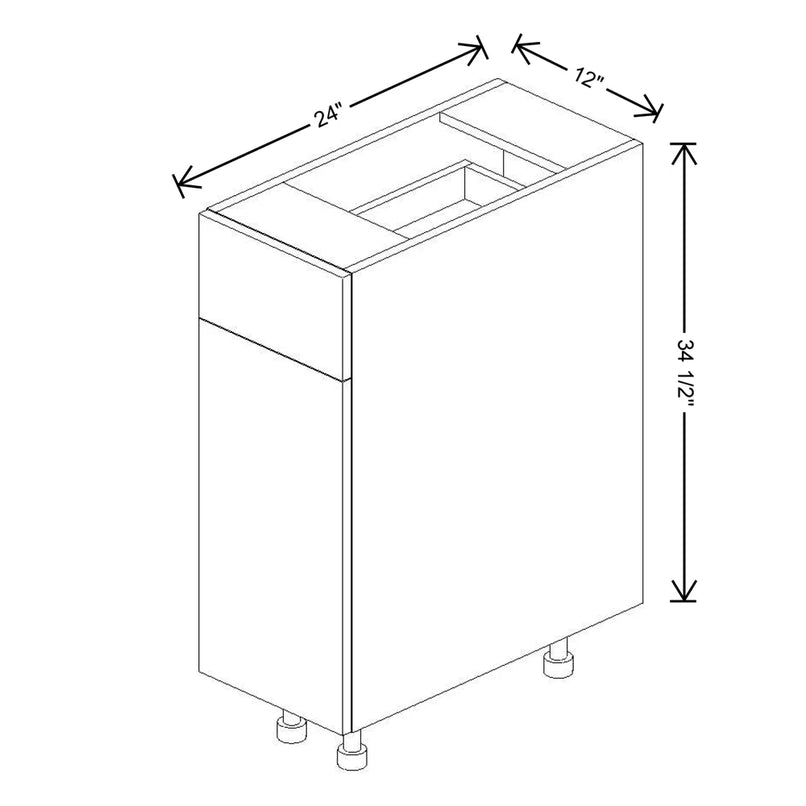 Fabuwood Illume Catalina Como Ash 2 12" W x 34 1/2" H x 24" D Single Door Base Cabinet - image 1