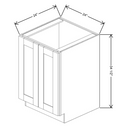 Fabuwood Allure Galaxy Mocha 24" W X 34 1/2" H X 24" D Full Height Double Door Base Cabinet - LEFT SIDE (LS) - image 1