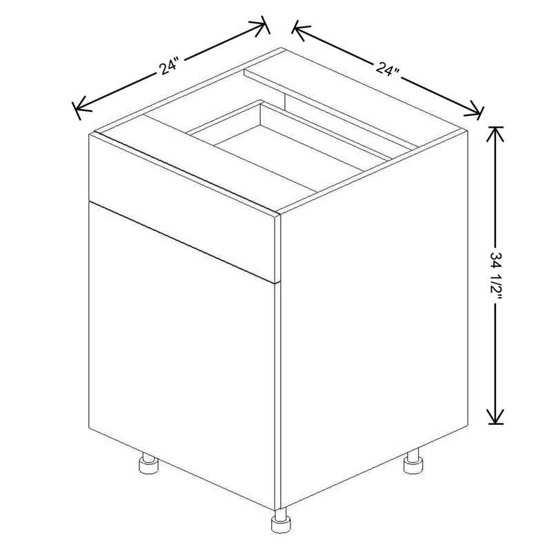 Fabuwood Illume Catalina Bianco Gloss 24" W X 34 1/2" H X 24" D Single Door Base Cabinet - image 1
