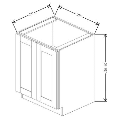 Fabuwood Quest Metro Mist 27" W X 34 1/2" H X 24" D Full Height Double Door Base Cabinet - RIGHT SIDE (RS) - image 1