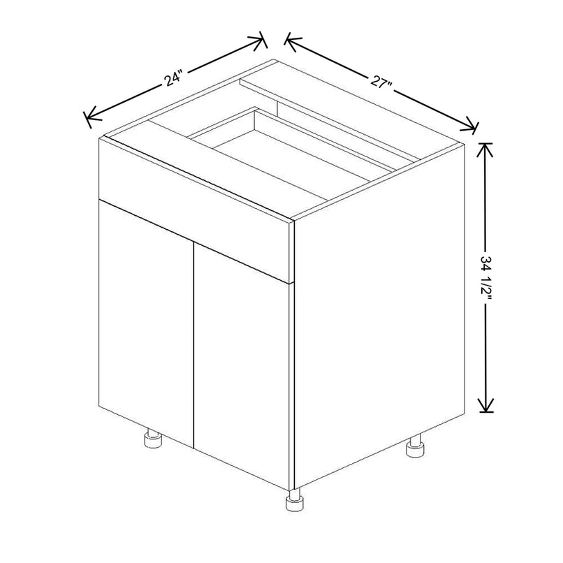 Fabuwood Illume Catalina Carbone Matte 27" W x 34 1/2" H x 24" D Double Door Base Cabinet - image 1