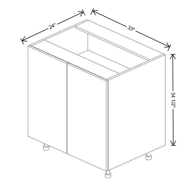 Fabuwood Illume Catalina Bianco Matte 33" W x 34 1/2" H x 24" D Full Height Double Door Base Cabinet - image 1