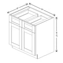 Fabuwood Allure Galaxy Dove 33" W X 34 1/2" H X 24" D Double Door Base Cabinet - BOTH SIDE (BS) - image 1