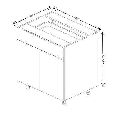 Fabuwood Illume Catalina Bianco Gloss 33" W X 34 1/2" H X 24" D Double Door Base Cabinet - image 1