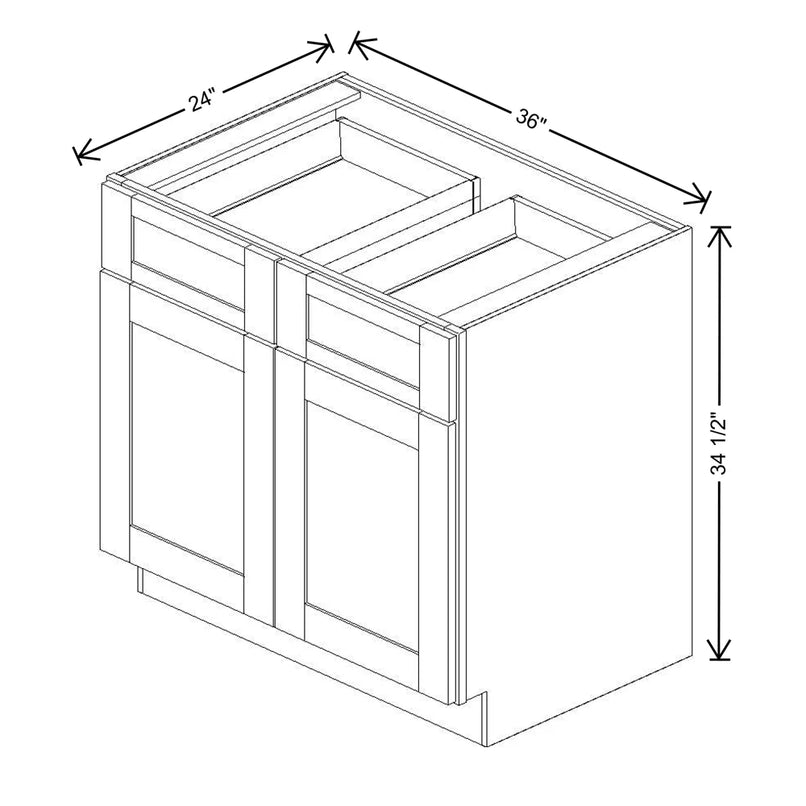 Fabuwood Allure Galaxy Frost 36" W X 34 1/2" H X 24" D Double Door Base Cabinet - LEFT SIDE (L) - image 1