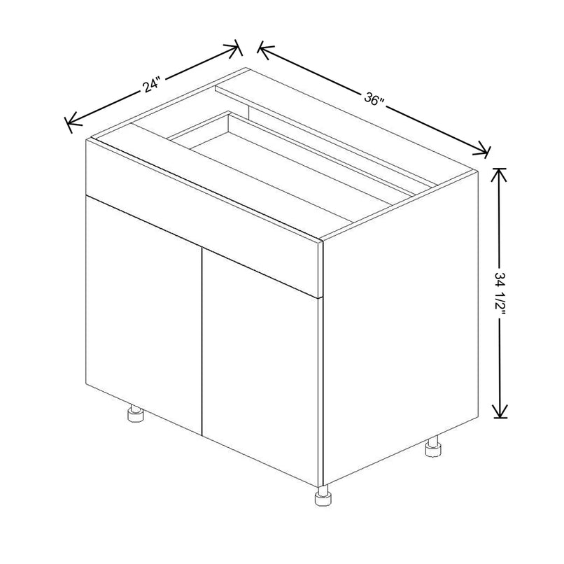 Fabuwood Illume Catalina Bianco Matte 36" W x 34 1/2" H x 24" D Double Door Base Cabinet - image 1