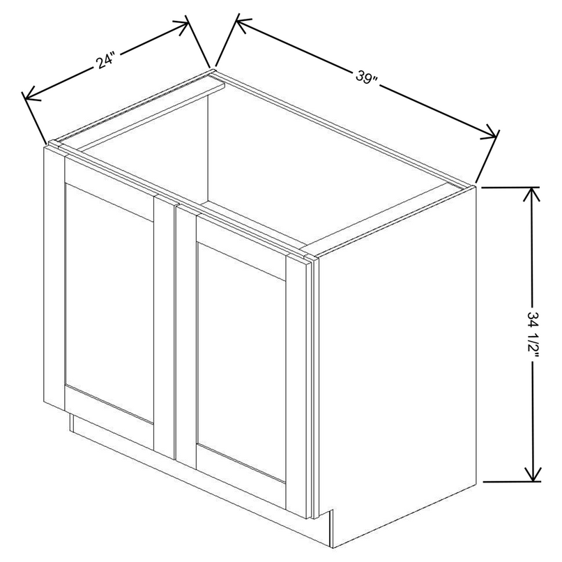 Fabuwood Allure Galaxy Mocha 39" W X 34 1/2" H X 24" D Full Height Double Door Base Cabinet - NO FINISH - image 1