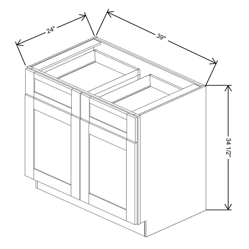 Fabuwood Allure Galaxy Linen 39" W X 34 1/2" H X 24" D Double Door Base Cabinet - BOTH SIDE (BS) - image 1