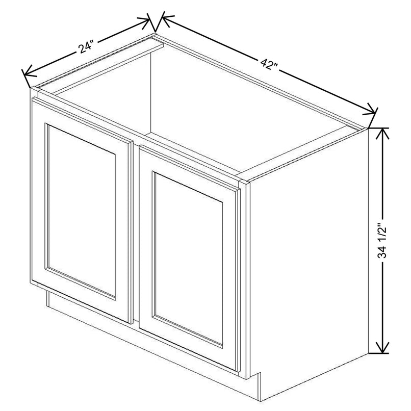 Fabuwood Quest Metro Frost 42" W X 34 1/2" H X 24" D Full Height Double Doors - Left Side(LS) - image 1