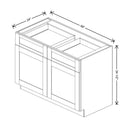Fabuwood Allure Galaxy Linen 48" W X 34 1/2" H X 24" D Double Doors/Double Drawers Base Cabinet - RIGHT SIDE (R) - image 1