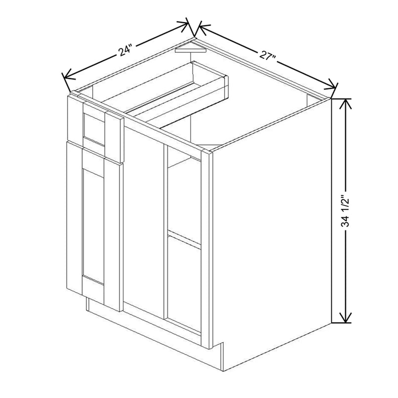 Fabuwood Allure Galaxy Dove 36" To 39" W X 34 1/2" H X 24" D Blind Base Cabinet - RIGHT SIDE (R) - image 1