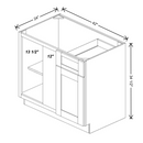 Fabuwood Allure Galaxy Mocha 42" To 45" W X 34 1/2" H X 24" D Blind Base Cabinet - RIGHT SIDE (RS) - image 1