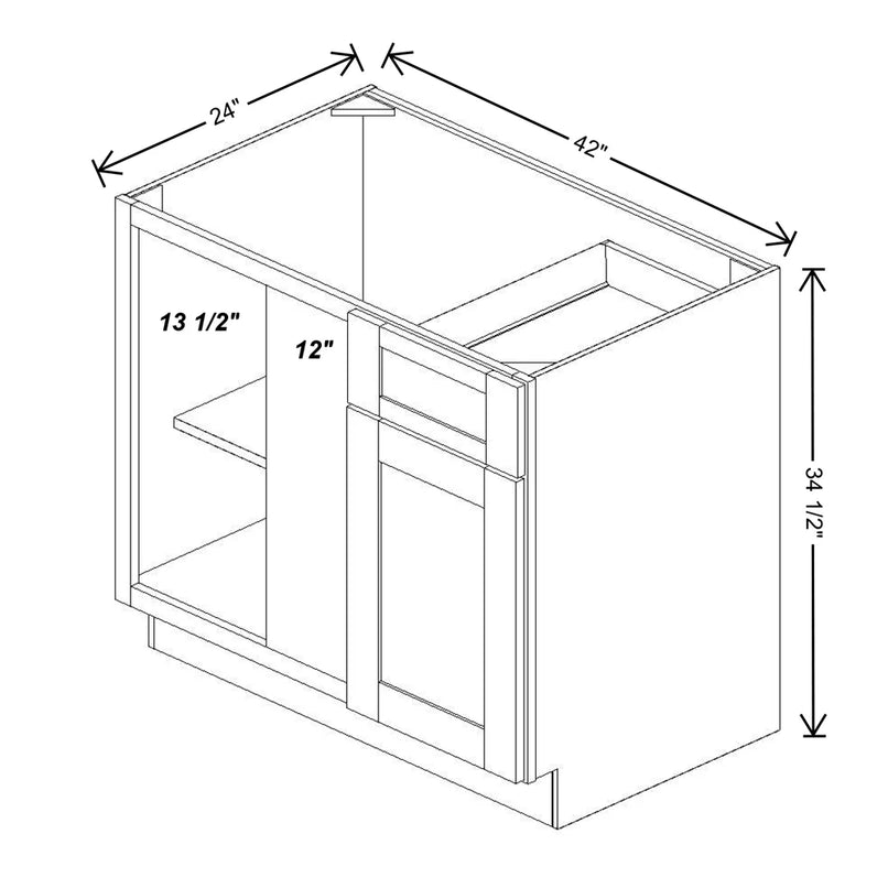 Fabuwood Allure Onyx Frost 42" To 45" W X 34 1/2" H X 24" D Blind Base Cabinet - LEFT SIDE (L) - image 1