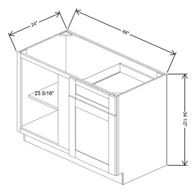 Fabuwood Allure Galaxy Nickel 48" to 51" W X 34 1/2" H X 24" D Blind Base Cabinet - NO FINISH - image 1