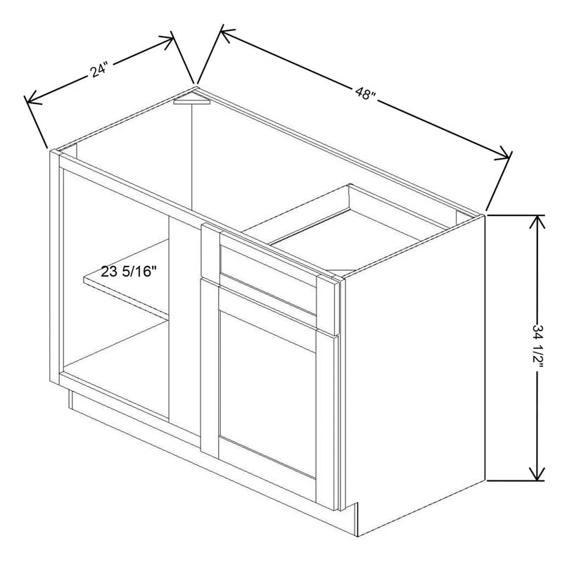 Fabuwood Allure Galaxy Timber 48" to 51" W X 34 1/2" H X 24" D Blind Base Cabinet - NO FINISH - image 1