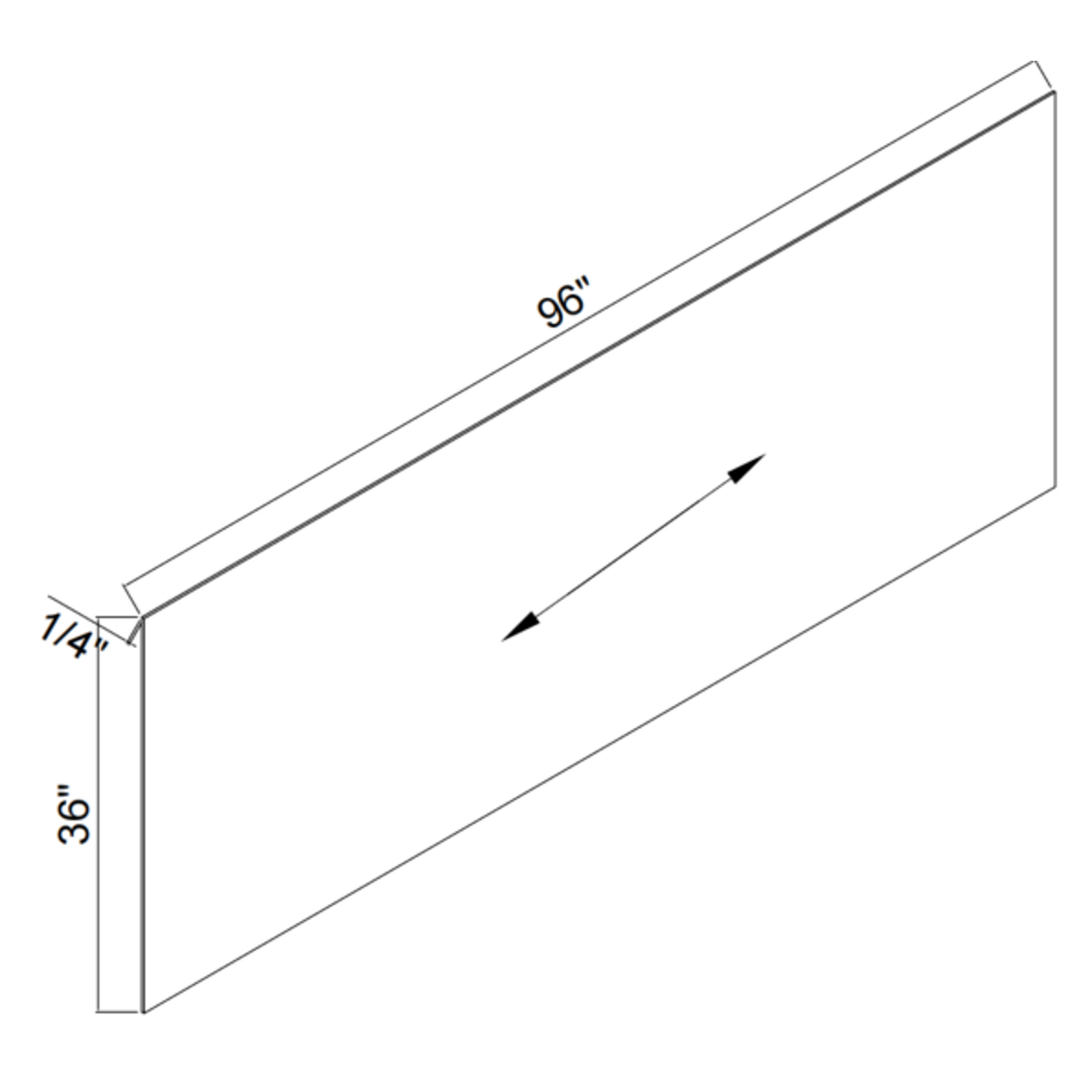 HAB-BP9636 96"W x 36"H Finished Plywood Panel