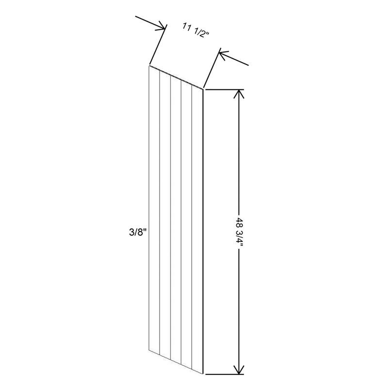 Fabuwood Allure Galaxy Mocha 12" W X 47 1/2" H X 3/8" D Beaded Panel Plank - image 1