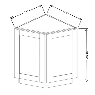 Fabuwood Value Premium Hallmark Frost 24" W X 34 1/2" H X 24" D Base Return Angle Cabinet - image 1