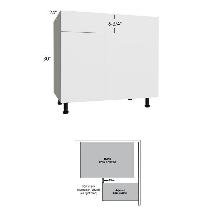 Fabuwood Illume Tuscany Como Ash 2 Corner Cabinets Kitchen Cabinet – ITCA2-BLB48/51 - image 1
