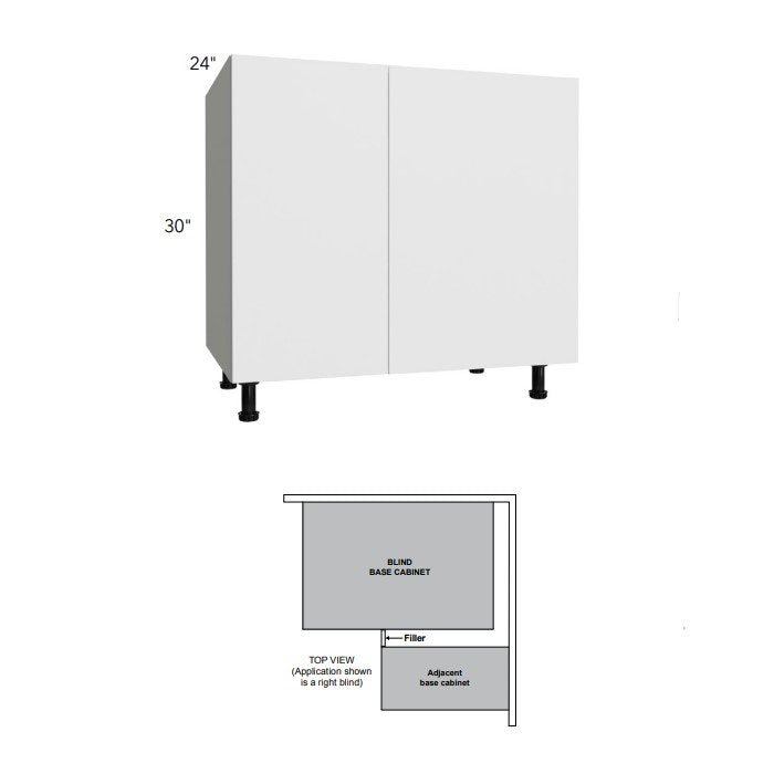 Fabuwood Illume Tuscany Como Ash 2 Corner Cabinets Kitchen Cabinet – ITCA2-BLB48/51FD - image 1