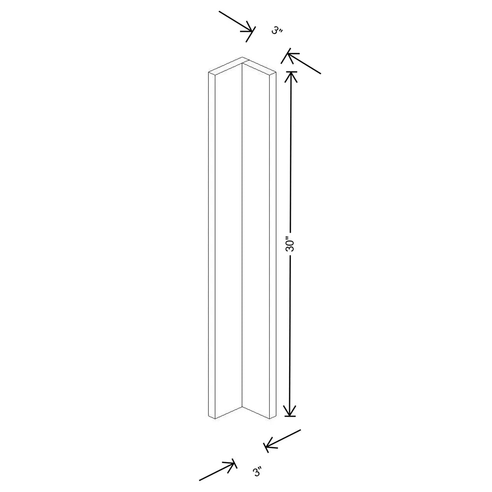 Fabuwood Illume Tuscany Muratti 4 3" W x 30" H Corner Wall Filler