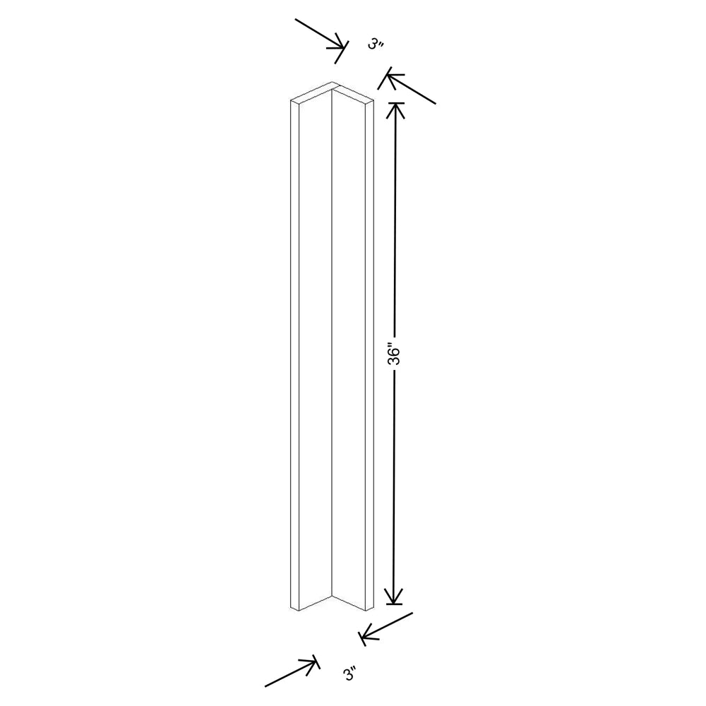 Fabuwood Illume Catalina Carbone Matte 3" W x 36" H Corner Wall Filler - image 1