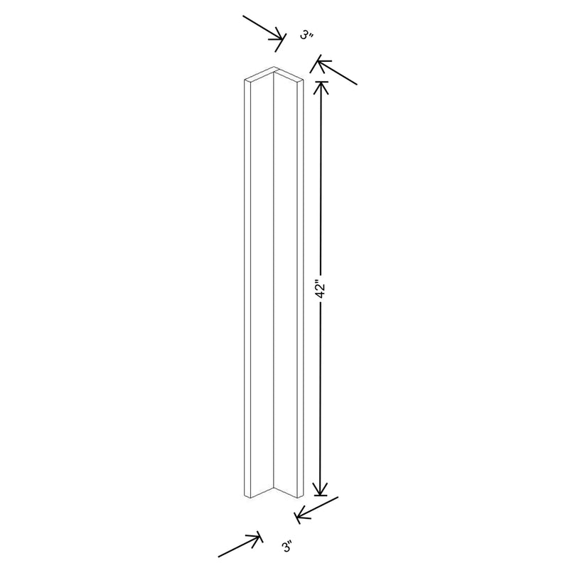 Fabuwood Illume Catalina Carbone Matte 3" W x 42" H Corner Wall Filler - image 1