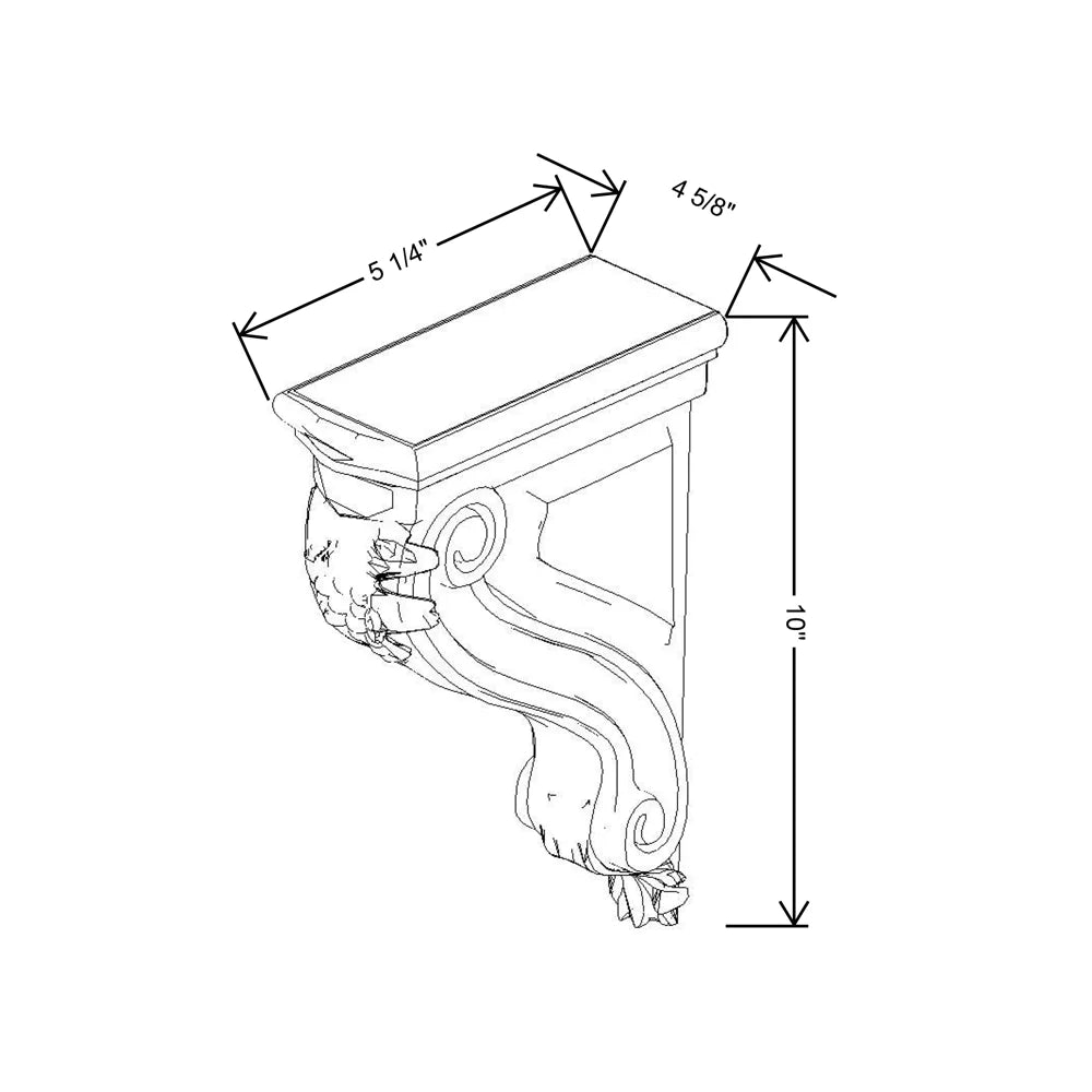 Fabuwood Value Premium Hallmark Frost 4 5/8" W X 10" H X 5 1/4" D Wall Corbels - image 1