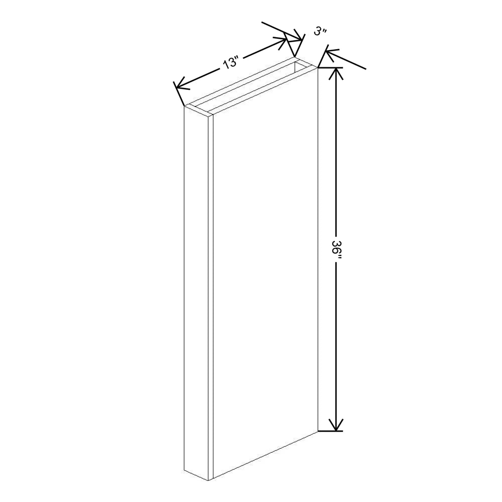 Fabuwood Illume Catalina Bianco Gloss 3" W X 36" H X 13 7/8" D Wall Column - image 1