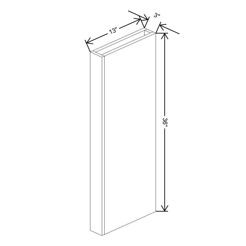 Fabuwood Illume Catalina Carbone Matte 3" W x 36" H x 13 7/8" D Wall Column - image 1