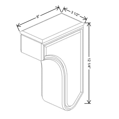 Fabuwood Allure Galaxy Dove 3 1/2" W X 12 1/4" H X 8" D Wall Corbels - image 1