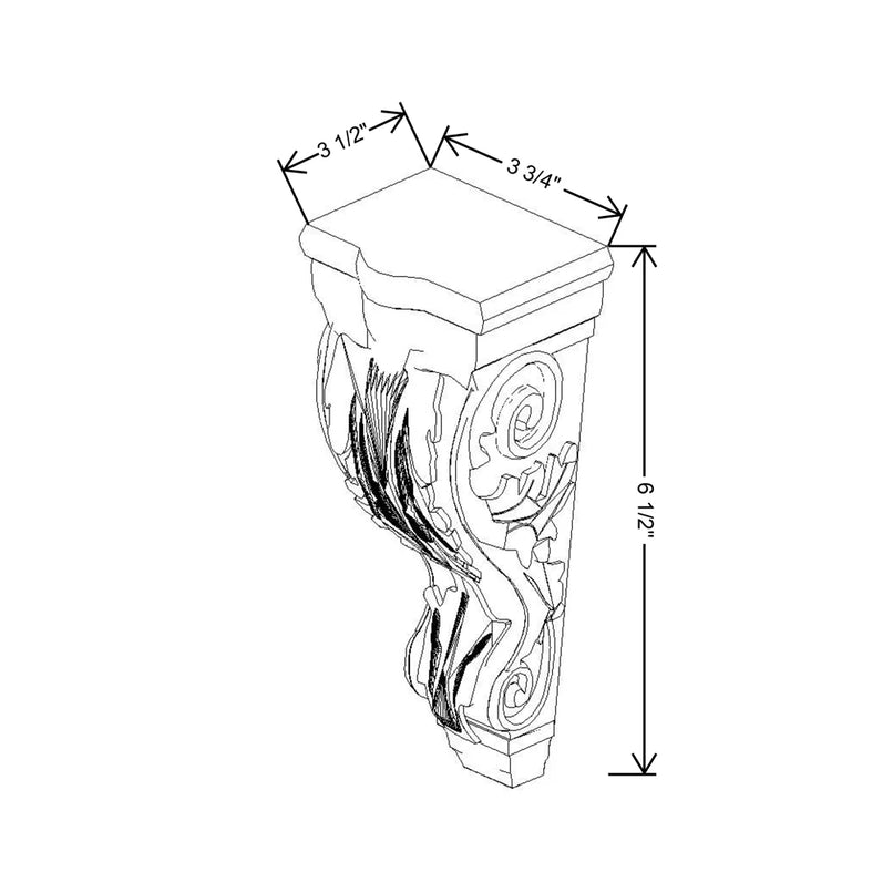 Fabuwood Value Premium Hallmark Frost 3 3/4" W X 6 1/2" H X 3 1/2" D Wall Corbels - image 1