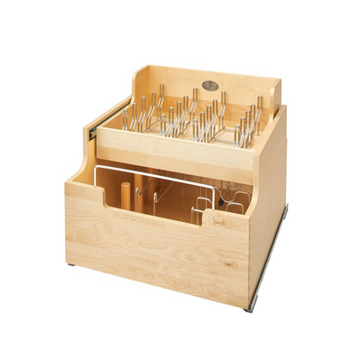 Fabuwood Allure Galaxy Mocha 24" W 2 Tier Cookware Organizer Insert w/Blum Sides - image 1