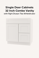 Single Door Cabinet 30 Inch Combo Vanity With Right Drawer – Forevermark Cabinetry Ice White Shaker - image 4