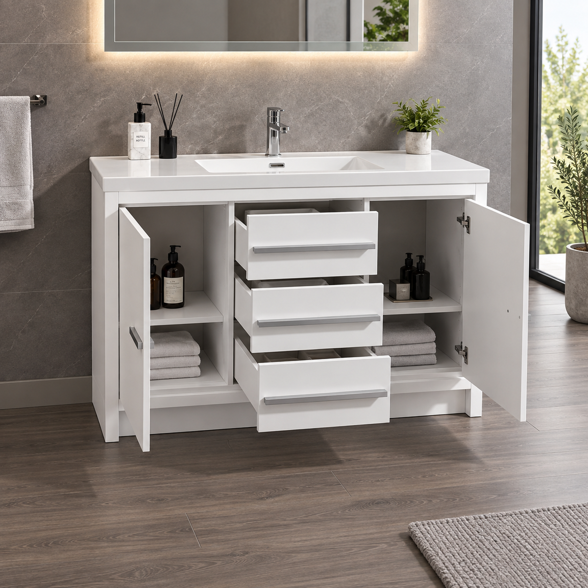 Diana White Vanity 48"