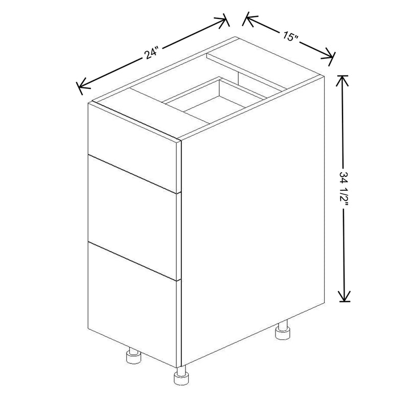 Fabuwood Illume Tuscany Nocce 3 15" W x 34 1/2" H x 24" D 3 Drawer Base Cabinet - image 1