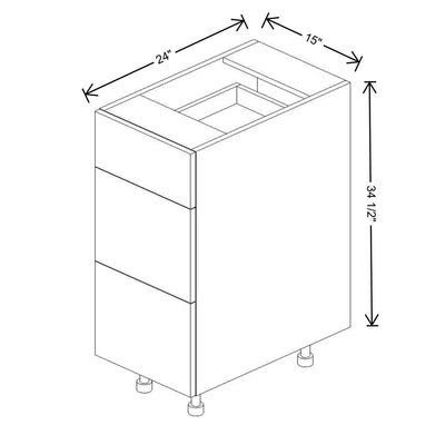 Fabuwood Illume Tuscany Muratti 1 15" W x 34 1/2" H x 24" D 3 Drawer Base Cabinet - image 1