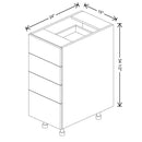 Fabuwood Illume Catalina Bianco Gloss 15" W X 34 1/2" H X 24" D 4 Drawer Base Cabinet - image 1