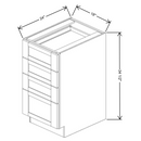 Fabuwood Allure Galaxy Mocha 18" W X 34 1/2" H X 24" D 4 Drawer Base Cabinet - NO FINISH - image 1