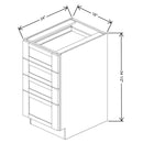 Fabuwood Allure Onyx Frost 18" W X 34 1/2" H X 24" D 4 Drawer Base Cabinet - LEFT SIDE (LS) - image 1