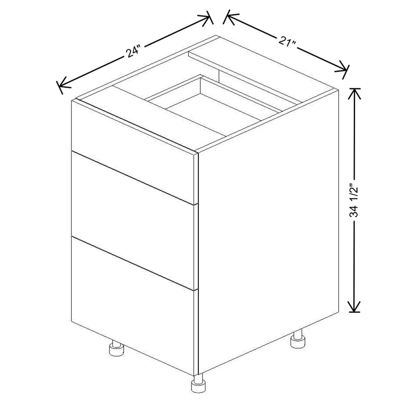 Fabuwood Illume Tuscany Olmo 3 21" W x 34 1/2" H x 24" D 3 Drawer Base Cabinet - image 1